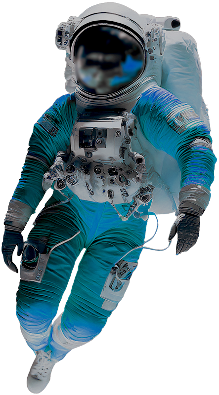 image of astronaut in blue spacesuit